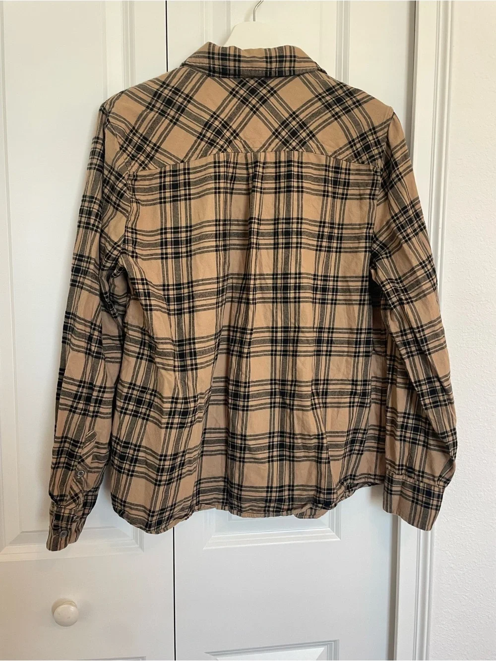J Crew Plaid Tan Button Down Shirt